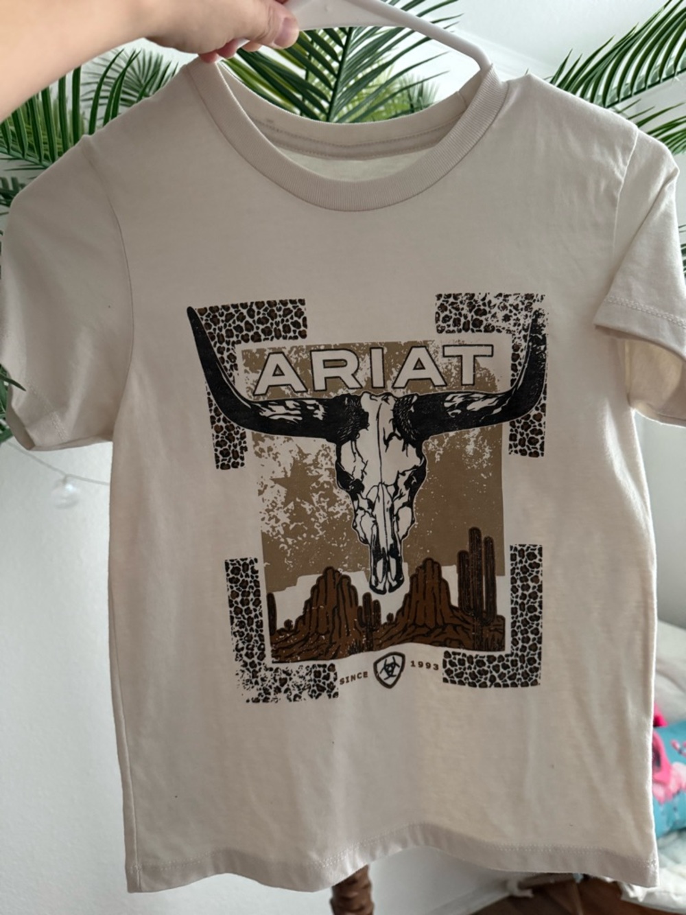 Ariat Cream Tee with Brown and Black Graphic